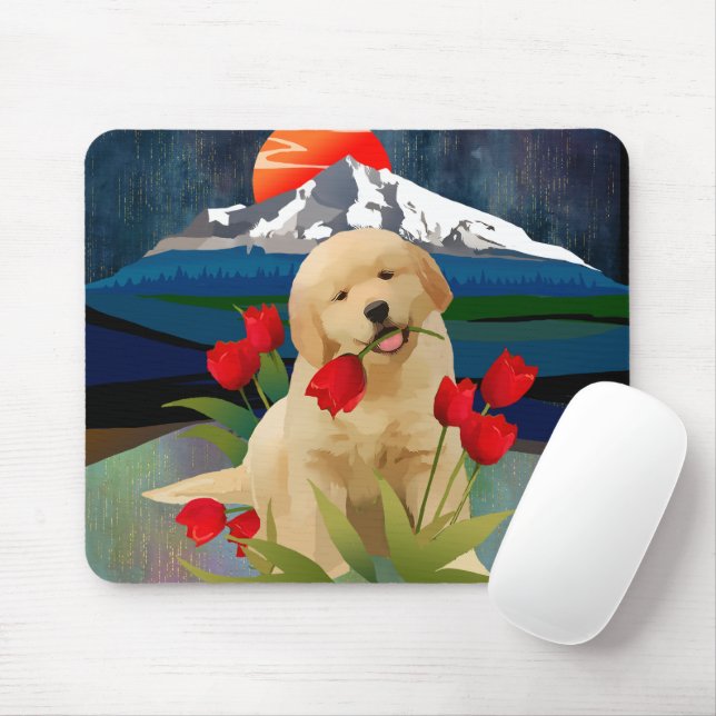 GOLDEN RETRIEVER PUPPY Mousepad (Mit Mouse)