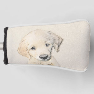 Golden Retriever Puppy Painting - Original Dog Art Golf Headcover