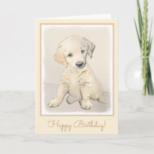 Golden Retriever Puppy Painting - Original Dog Art Karte