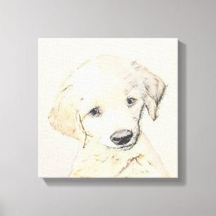 Golden Retriever Puppy Painting - Original Dog Art Leinwanddruck