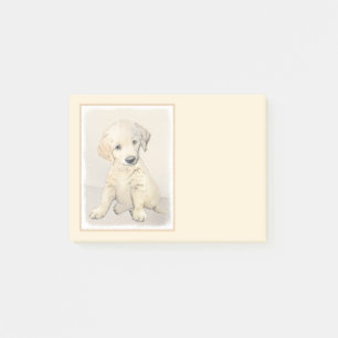 Golden Retriever Puppy Painting - Original Dog Art Post-it Klebezettel