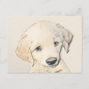 Golden Retriever Puppy Painting - Original Dog Art Postkarte