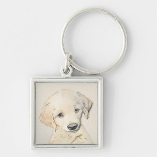 Golden Retriever Puppy Painting - Original Dog Art Schlüsselanhänger