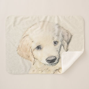 Golden Retriever Puppy Painting - Original Dog Art Sherpadecke