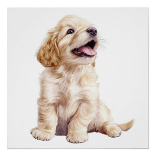 Golden Retriever Puppy Pastell Kinderzimmer drucke