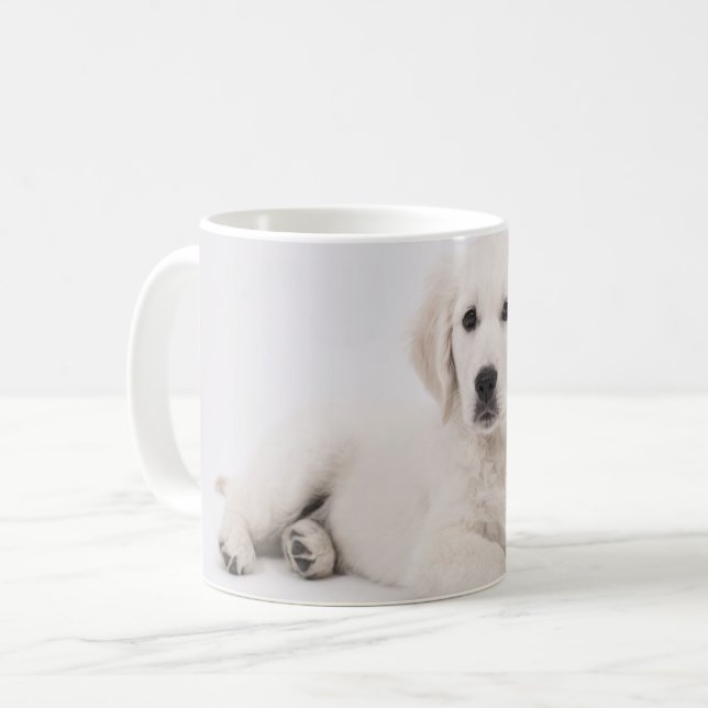 Golden Retriever Puppy Photo Kaffeetasse (Vorderseite Links)