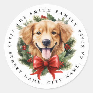 Golden Retriever Puppy Round Stickers