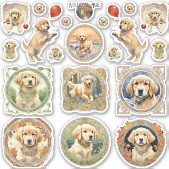 Golden Retriever Puppy Sticker (Vorderseite)