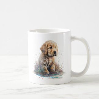 Golden Retriever Puppy Watercolor Kunst Kaffeetasse