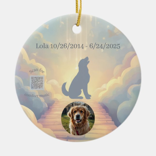 Golden Retriever Rainbow Bridge Memorial Ornament (Vorne)