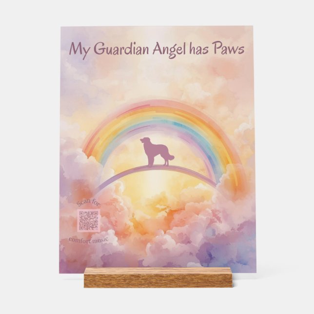 Golden Retriever Rainbow Bridge Memorial Sign Acrylschild (Vorderseite)