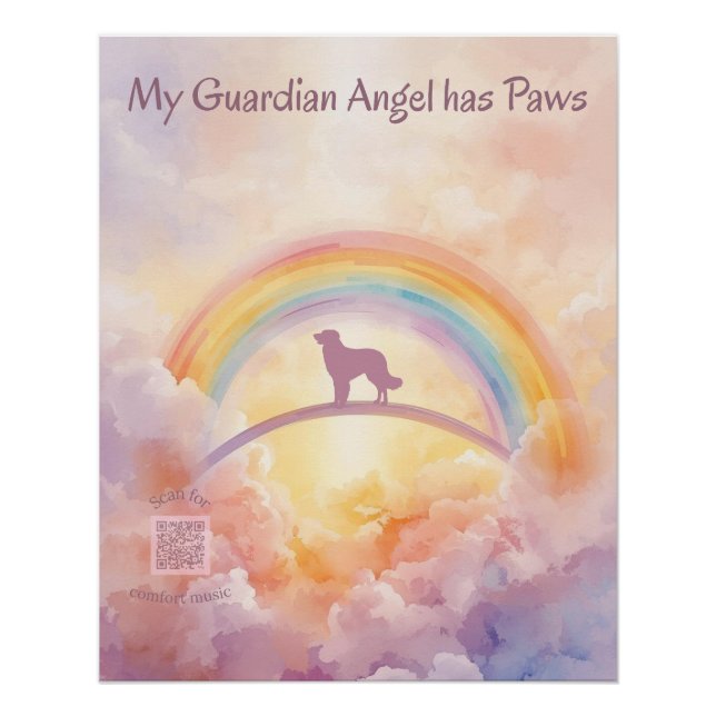 Golden Retriever Rainbow Bridge Poster – Dog Loss (Vorderseite)
