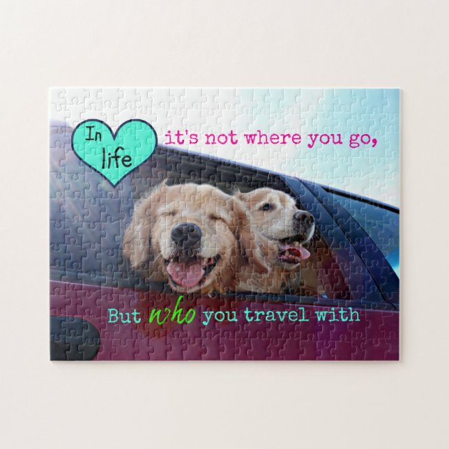 Golden retriever-Reise-Freundschaft Puzzle (Horizontal)