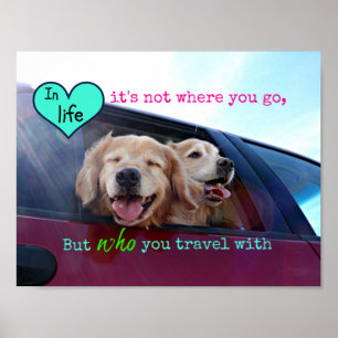 Golden Retriever Reisefreundschaft Poster