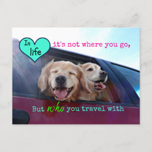 Golden Retriever Reisefreundschaft Postkarte