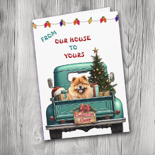 Golden Retriever Retriever Retro Farm Truck Weihna Feiertagskarte