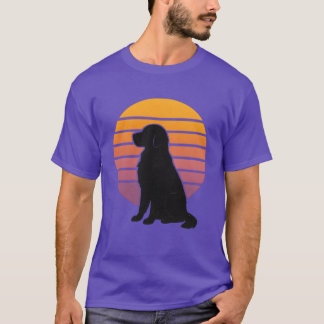 Golden Retriever Retro Sonnenuntergang Silhouette T-Shirt