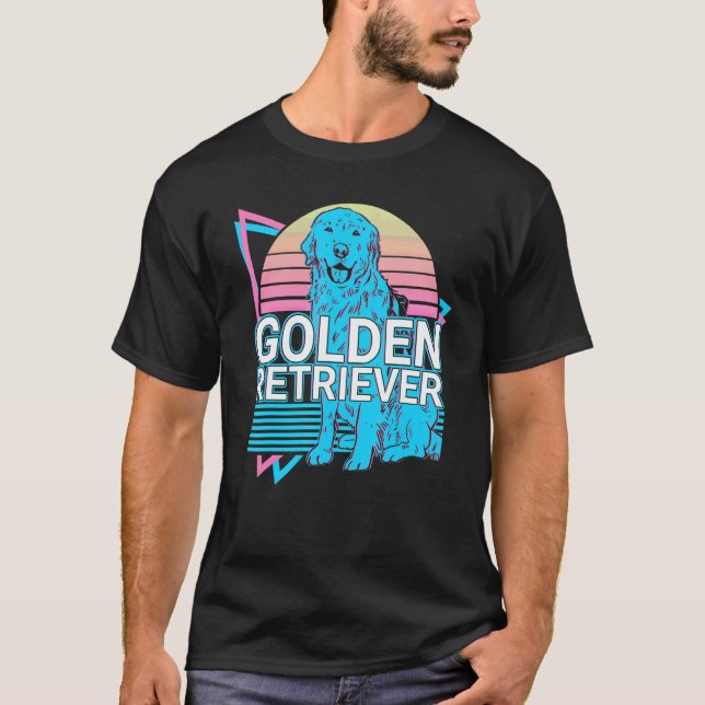 Golden Retriever Retro T-Shirt (Vorderseite)