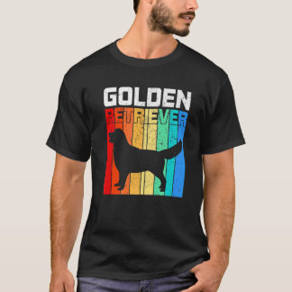 Golden Retriever Retro Vintage Stilstreifen T-Shirt