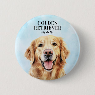 Golden Retriever Round Button Button