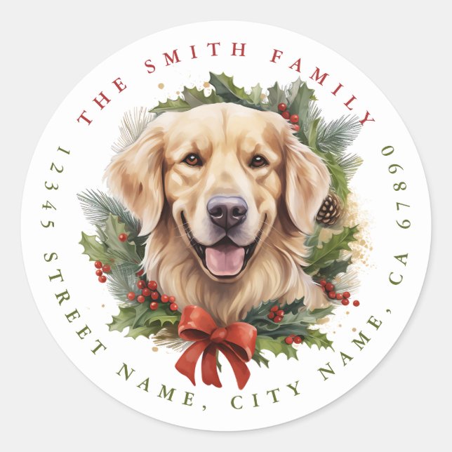 Golden Retriever Round Stickers (Vorderseite)