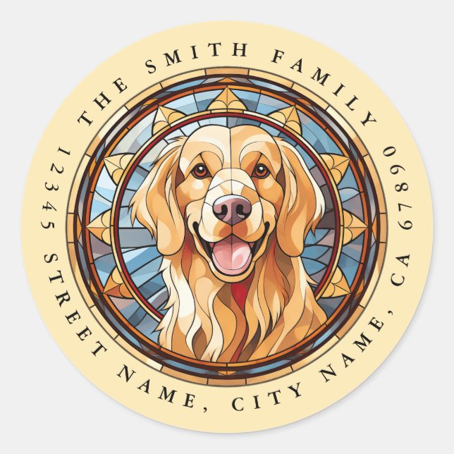 Golden Retriever Round Stickers (Vorderseite)
