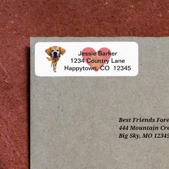 Golden Retriever Rücksendeadresse Label (Von Creator hochgeladen)