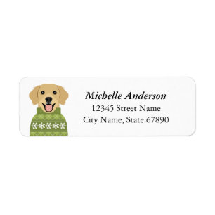 Golden Retriever Rücksendeadressen-Aufkleber