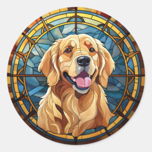 Golden Retriever Runde Runder Aufkleber