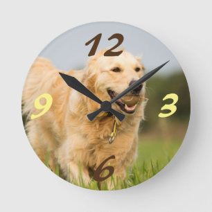 Golden Retriever Runde Wanduhr