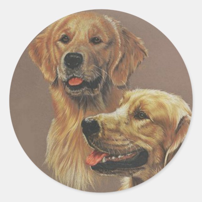 Golden Retriever Runder Aufkleber (Vorderseite)
