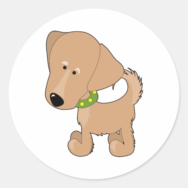 Golden Retriever Runder Aufkleber (Vorderseite)