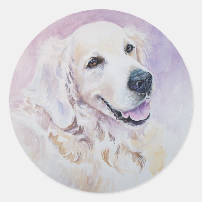 Golden Retriever Runder Aufkleber (Vorderseite)