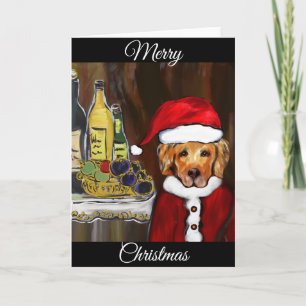 GOLDEN RETRIEVER SANTA FEIERTAGSKARTE