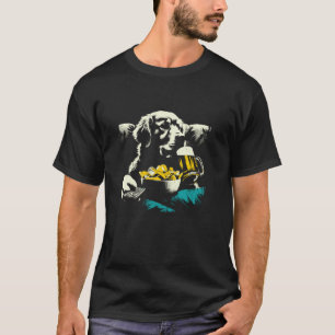 Golden Retriever schaut fern - Lustige Snacks Bier T-Shirt