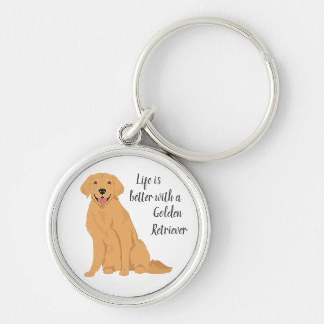 Golden Retriever Schlüsselanhänger. Jede Farbe Ihr Schlüsselanhänger (Vorne)