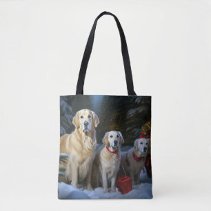 Golden Retriever Schnee-Schlitten Weihnachtsdekora