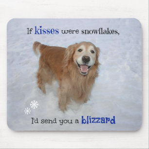 Golden retriever-Schneeflocke-Küsse Mousepad