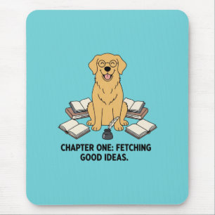Golden Retriever Schriftsteller Buchliebhaber Tint Mousepad