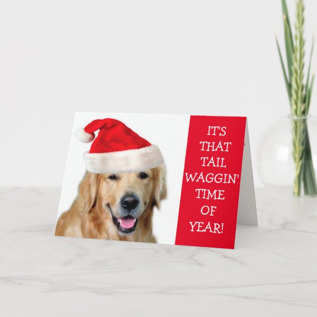 Golden Retriever Schwanz Waggin's Weihnachten (Vorderseite)