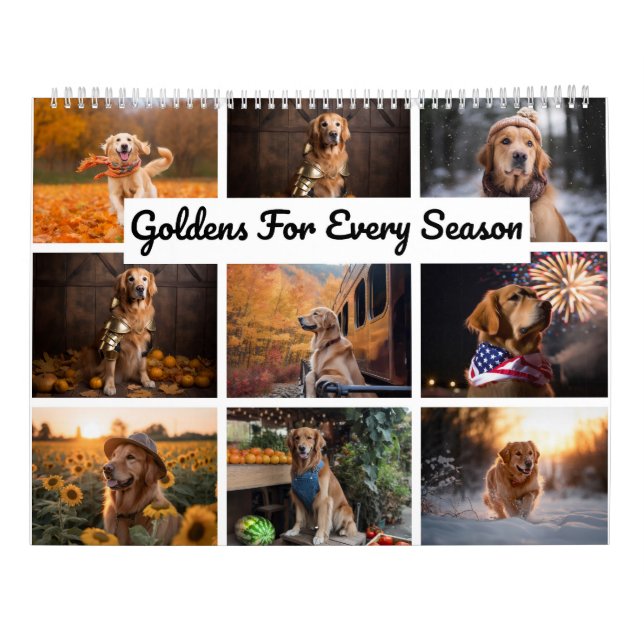 Golden Retriever Season Calandar Kalender (Rückseite)