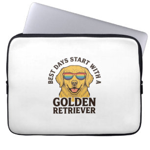 Golden Retriever-Shirt mit Retro-Sonnenbrille Hund Laptopschutzhülle