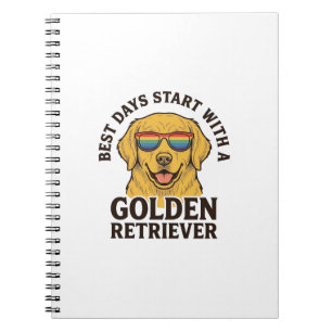 Golden Retriever-Shirt mit Retro-Sonnenbrille Hund Notizblock