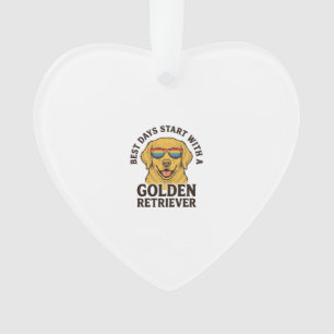 Golden Retriever-Shirt mit Retro-Sonnenbrille Hund Ornament