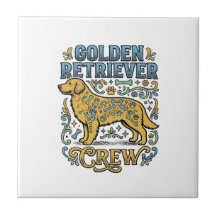 Golden Retriever-Shirt mit Vintage-Hunde-Liebhaber Fliese