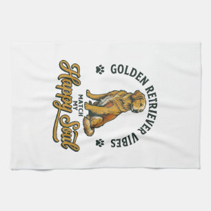 Golden Retriever-Shirt Vintage-Gravur Hunde-Liebha Geschirrtuch