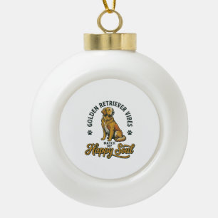 Golden Retriever-Shirt Vintage-Gravur Hunde-Liebha Keramik Kugel-Ornament