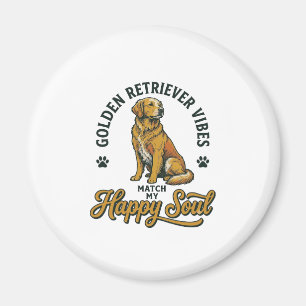 Golden Retriever-Shirt Vintage-Gravur Hunde-Liebha Magnet