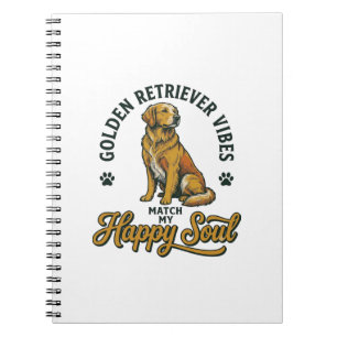 Golden Retriever-Shirt Vintage-Gravur Hunde-Liebha Notizblock
