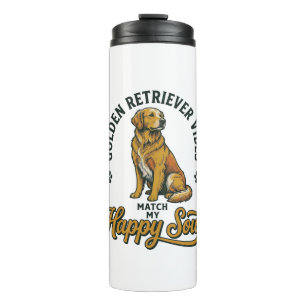 Golden Retriever-Shirt Vintage-Gravur Hunde-Liebha Thermosbecher